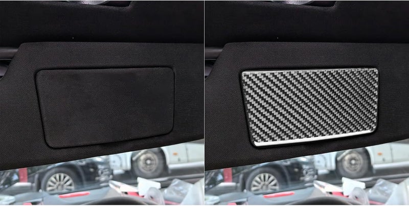 Edinstry Soft 3D Real Carbon Fiber Car Mirror Panel Trim Sticker Set, Sun Visor Vanity Mirror Decals for Corvette C8 2020-2024, 2PCS Roof Cosmetic Sticker Trim Accessories - Image 3